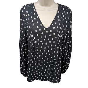 Banana Republic NWT Puff Sleeve Dot Blouse Sz M